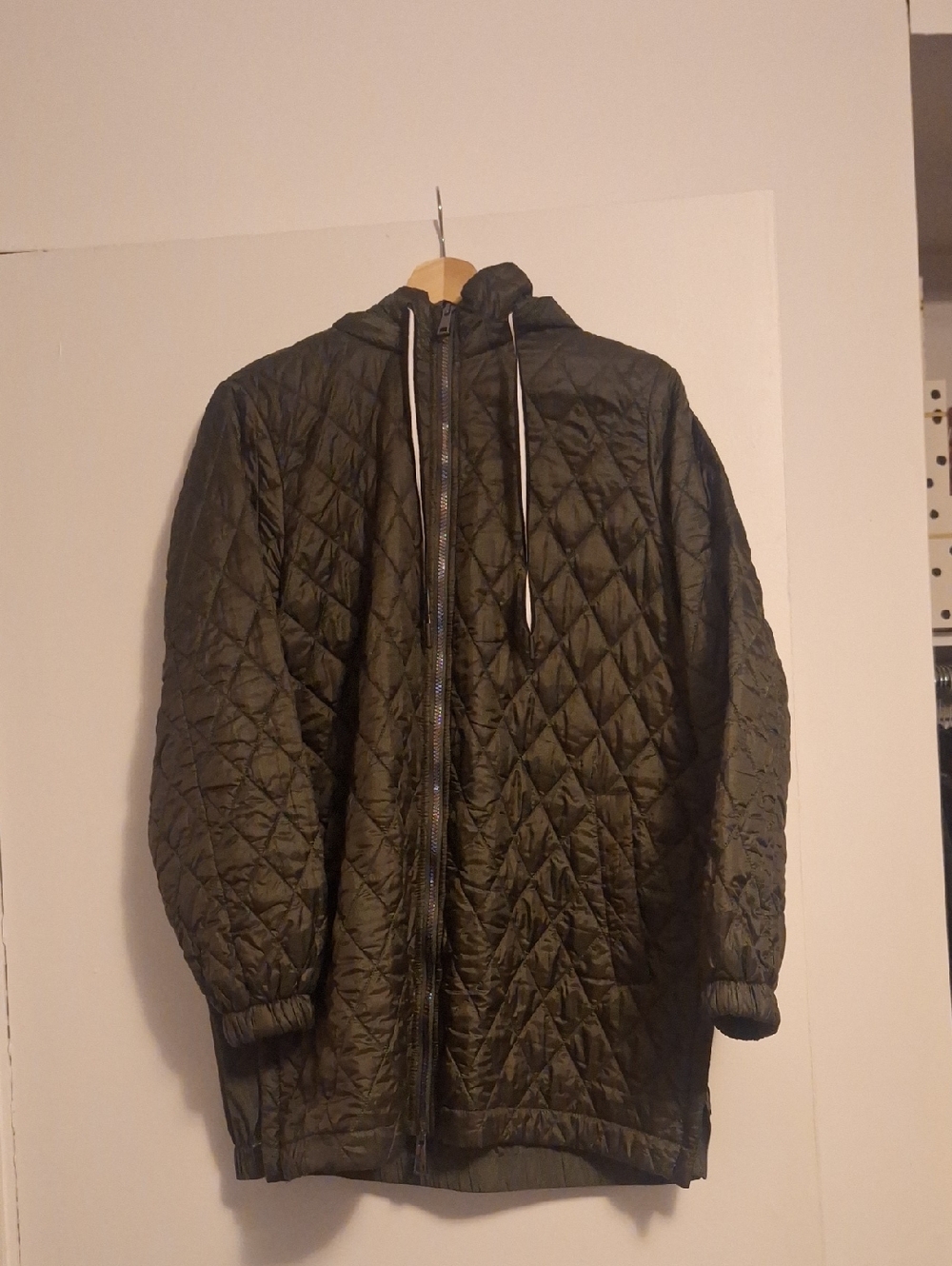 Quilted Hooded Women's Jacket in Olive Green